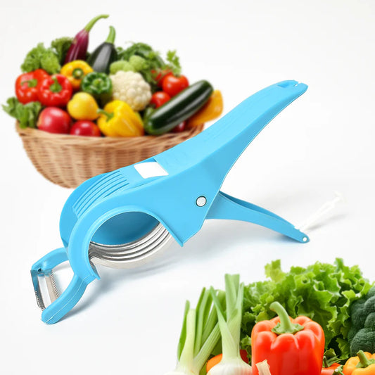 2-in-1 Vegetable & Fruit Cutter (Pack of 2) + Free Scrubber