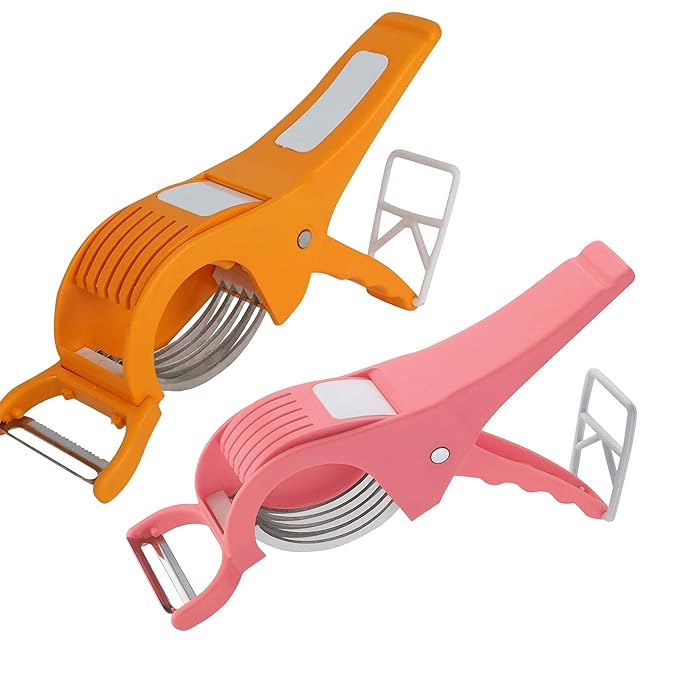 2-in-1 Vegetable & Fruit Cutter (Pack of 2) + Free Scrubber